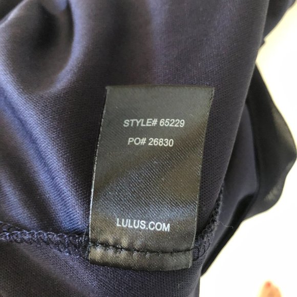 Lulus All Mine Navy Blue Floral Print High-Low Wrap Dress size M bridesmaid - Picture 7 of 13